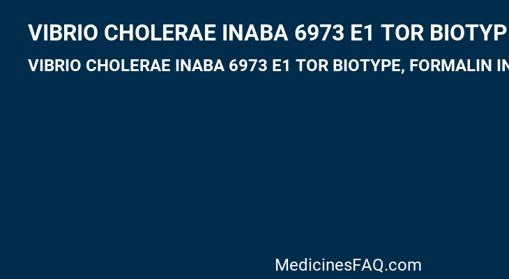 VIBRIO CHOLERAE INABA 6973 E1 TOR BIOTYPE, FORMALIN INACTIVATED
