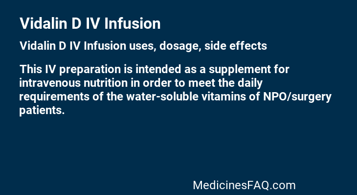 Vidalin D IV Infusion