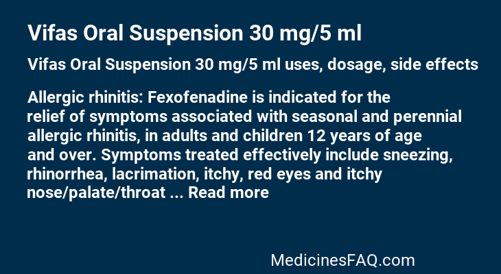 Vifas Oral Suspension 30 mg/5 ml