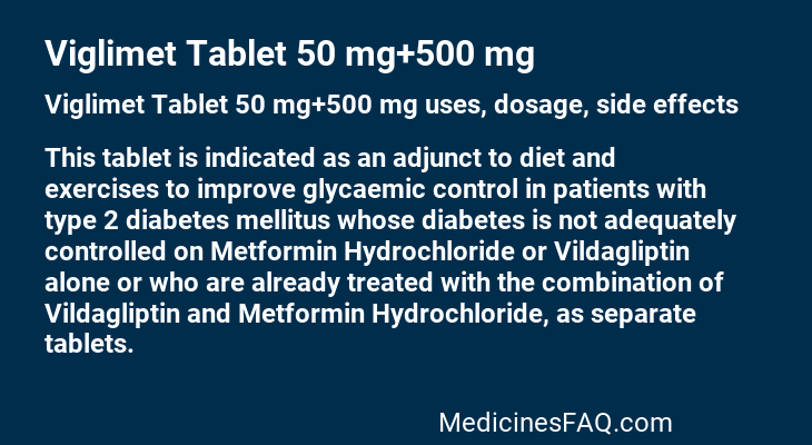 Viglimet Tablet 50 mg+500 mg