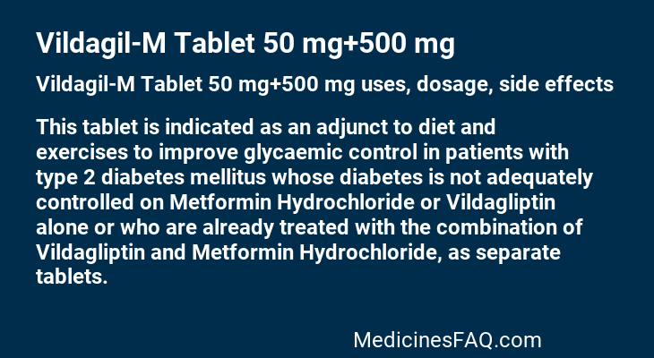 Vildagil-M Tablet 50 mg+500 mg