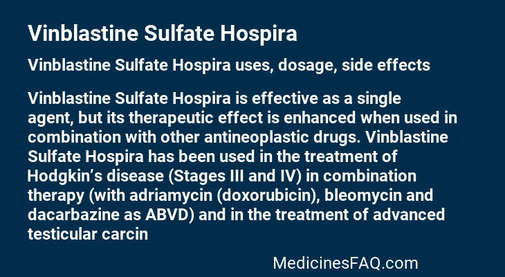 Vinblastine Sulfate Hospira