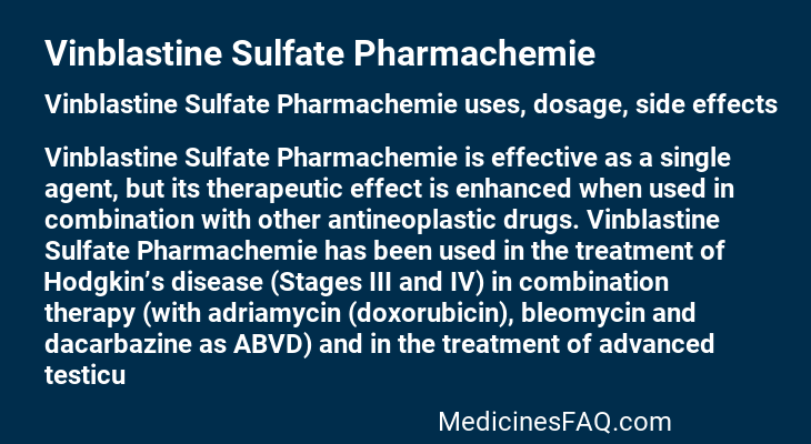 Vinblastine Sulfate Pharmachemie