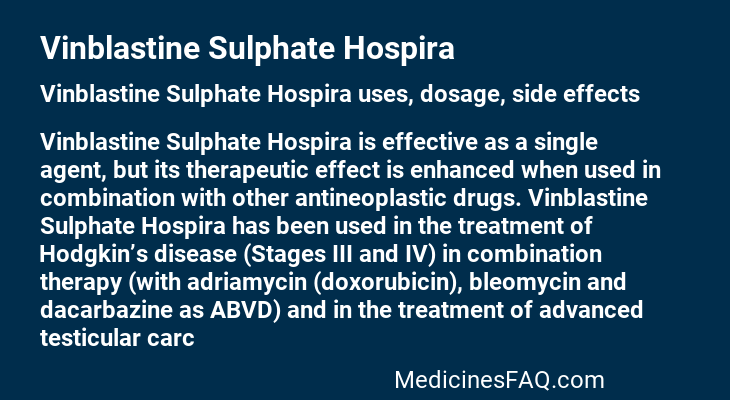 Vinblastine Sulphate Hospira