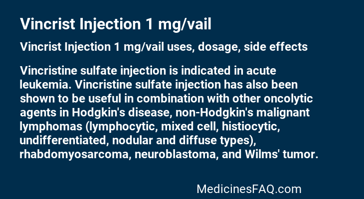 Vincrist Injection 1 mg/vail