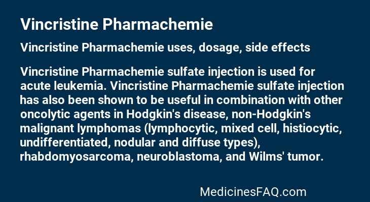 Vincristine Pharmachemie