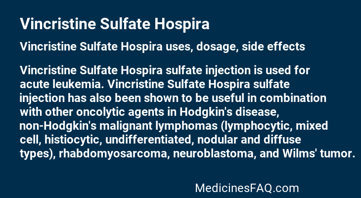 Vincristine Sulfate Hospira