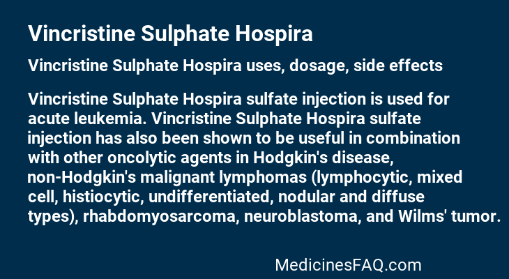 Vincristine Sulphate Hospira