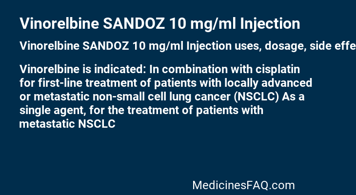 Vinorelbine SANDOZ 10 mg/ml Injection