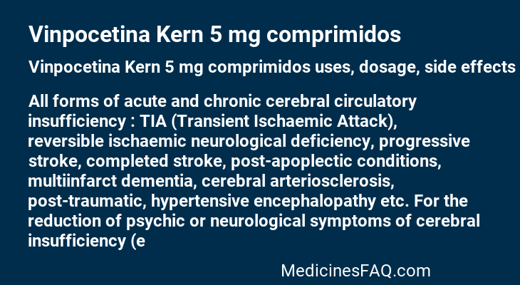 Vinpocetina Kern 5 mg comprimidos