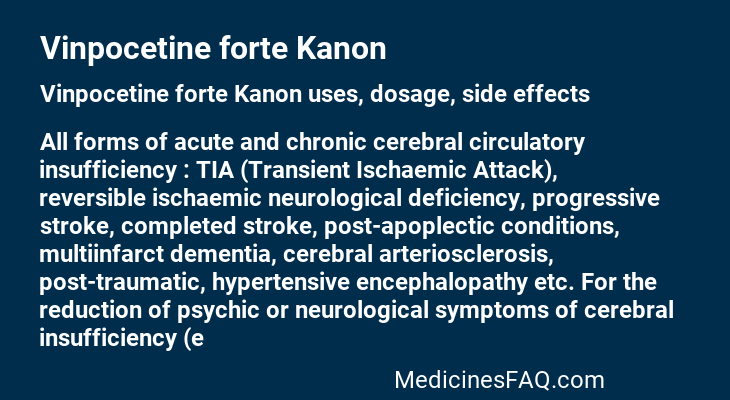 Vinpocetine forte Kanon