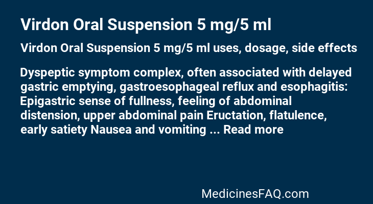 Virdon Oral Suspension 5 mg/5 ml