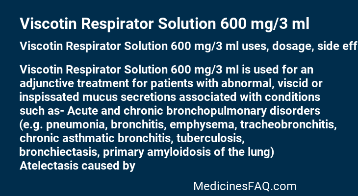 Viscotin Respirator Solution 600 mg/3 ml