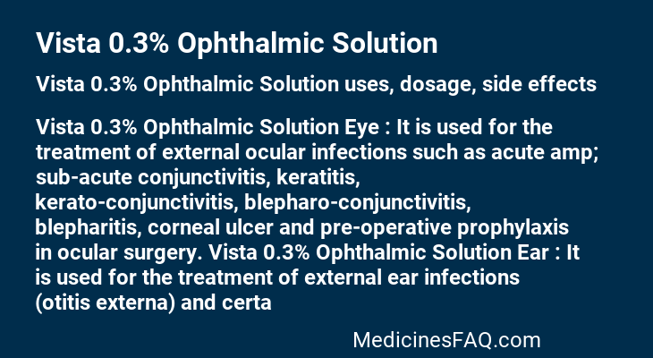 Vista 0.3% Ophthalmic Solution