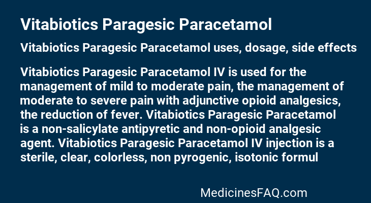 Vitabiotics Paragesic Paracetamol