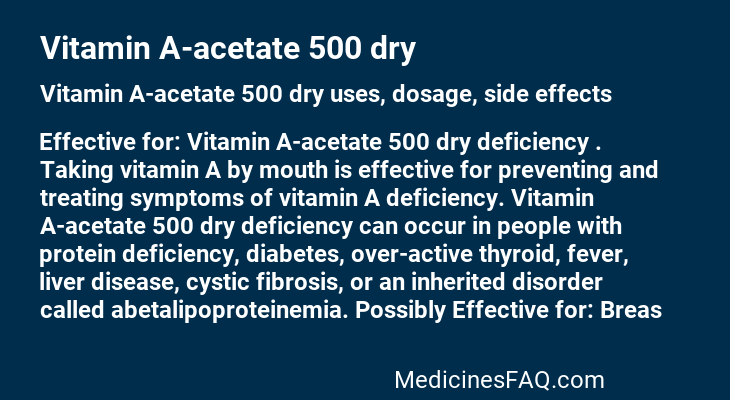 Vitamin A-acetate 500 dry