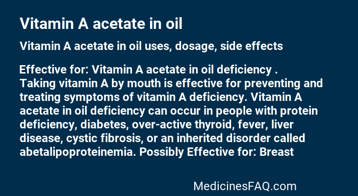 Vitamin A acetate in oil