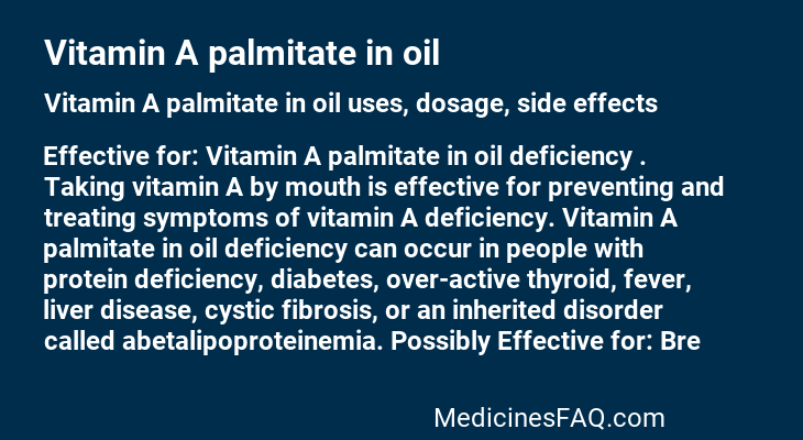 Vitamin A palmitate in oil