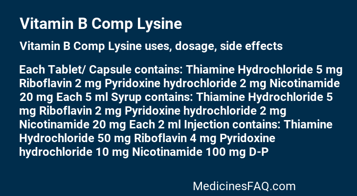 Vitamin B Comp Lysine