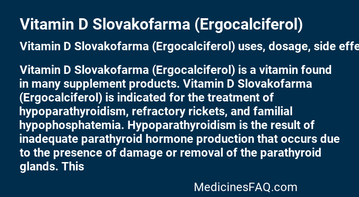 Vitamin D Slovakofarma (Ergocalciferol)