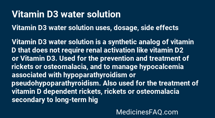 Vitamin D3 water solution