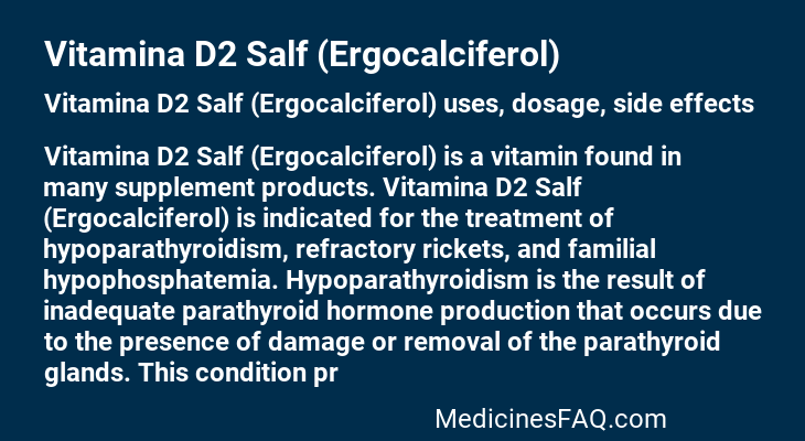 Vitamina D2 Salf (Ergocalciferol)