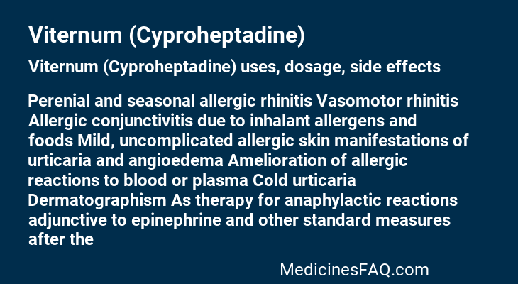 Viternum (Cyproheptadine)