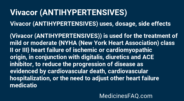 Vivacor (ANTIHYPERTENSIVES)