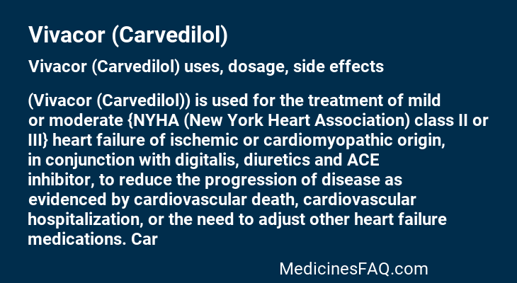 Vivacor (Carvedilol)