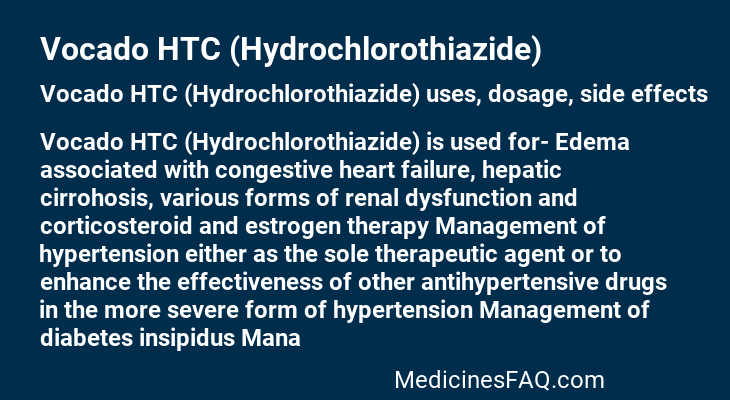 Vocado HTC (Hydrochlorothiazide)