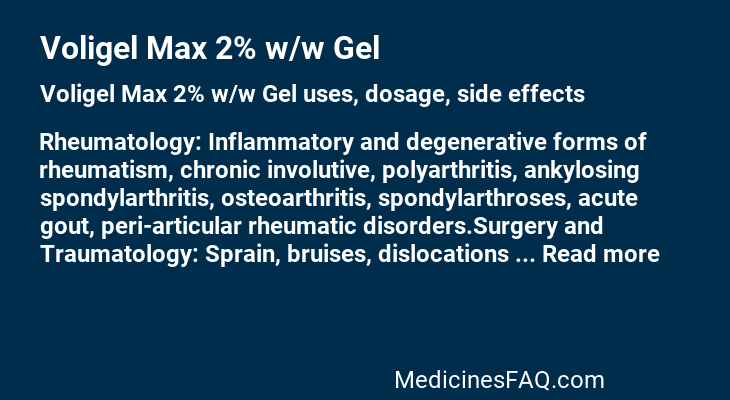 Voligel Max 2% w/w Gel