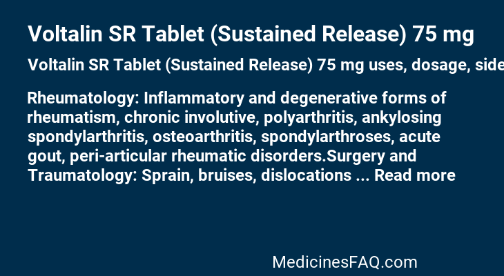 Voltalin SR Tablet (Sustained Release) 75 mg