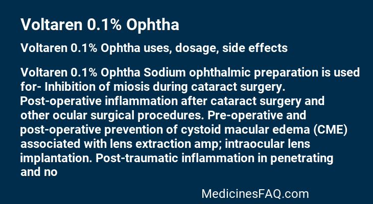 Voltaren 0.1% Ophtha