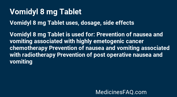 Vomidyl 8 mg Tablet