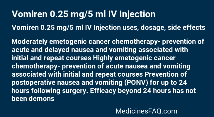 Vomiren 0.25 mg/5 ml IV Injection