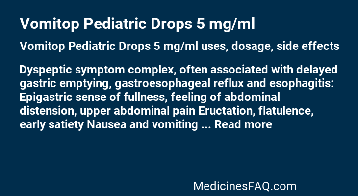 Vomitop Pediatric Drops 5 mg/ml