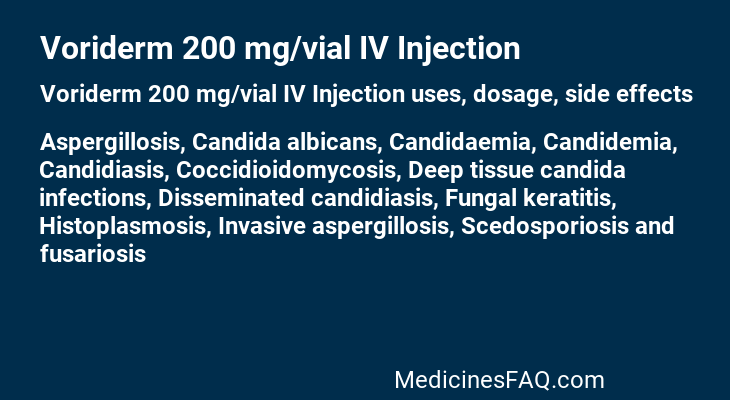 Voriderm 200 mg/vial IV Injection