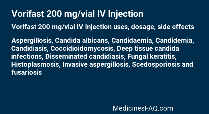 Vorifast 200 mg/vial IV Injection