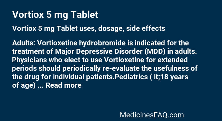 Vortiox 5 mg Tablet