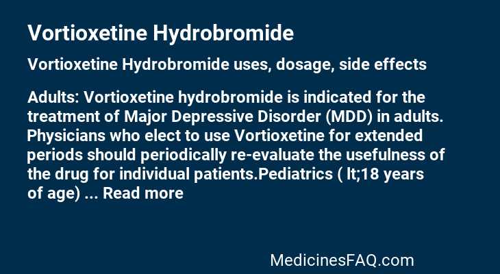 Vortioxetine Hydrobromide