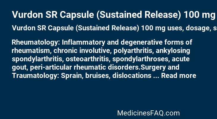 Vurdon SR Capsule (Sustained Release) 100 mg