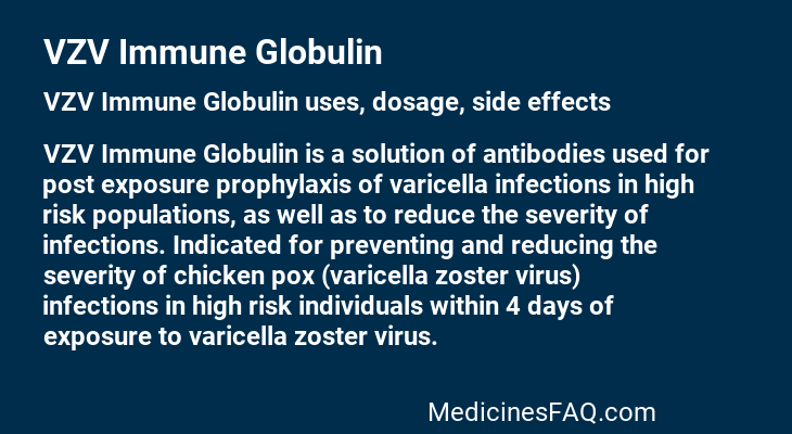 VZV Immune Globulin