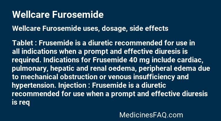 Wellcare Furosemide
