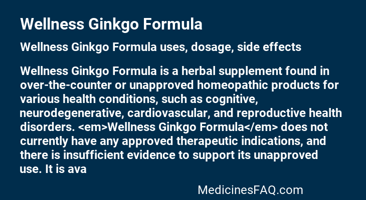 Wellness Ginkgo Formula