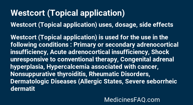 Westcort (Topical application)