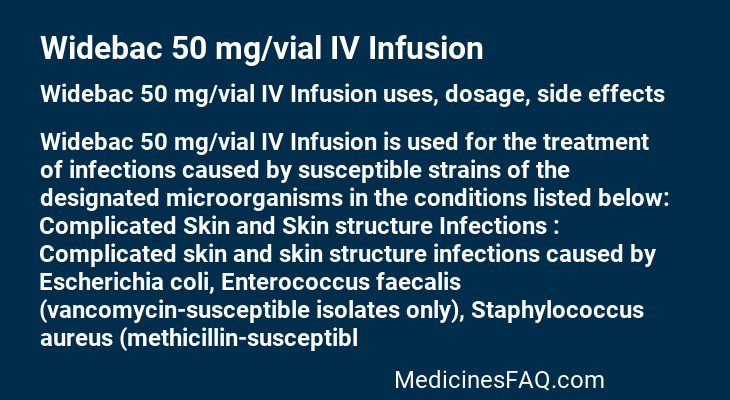 Widebac 50 mg/vial IV Infusion