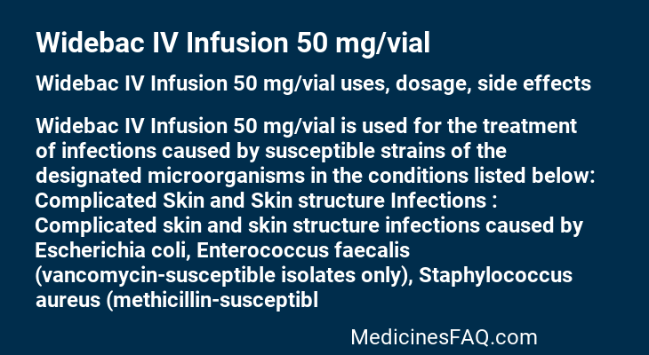 Widebac IV Infusion 50 mg/vial