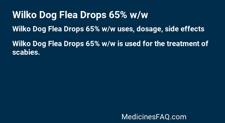 Wilko Dog Flea Drops 65% w/w