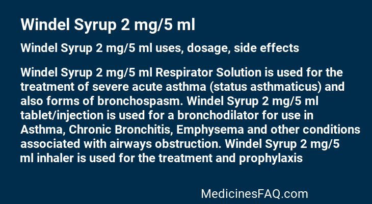 Windel Syrup 2 mg/5 ml