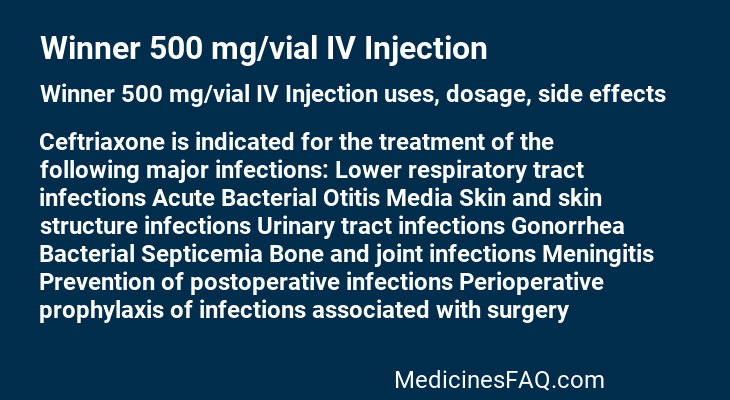 Winner 500 mg/vial IV Injection